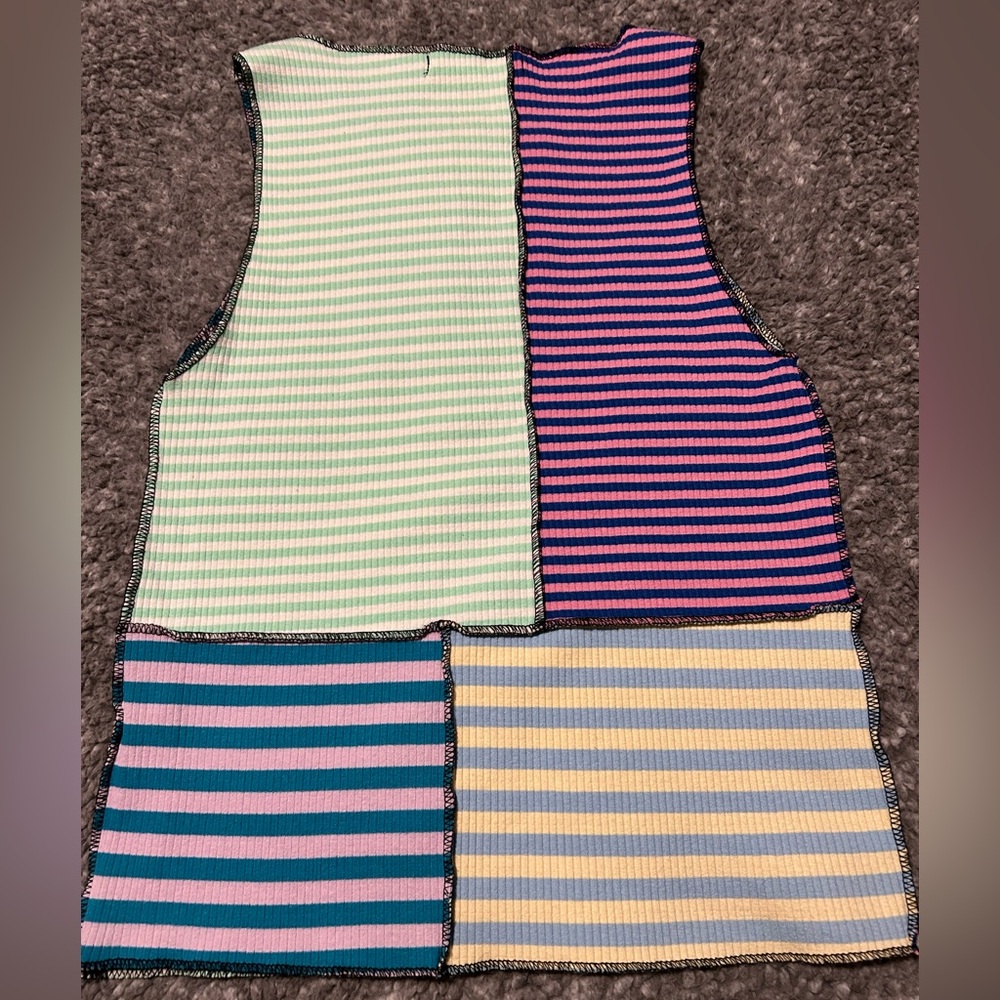 Gilded Intent Multicolor Striped Patchwork Tank - image 2